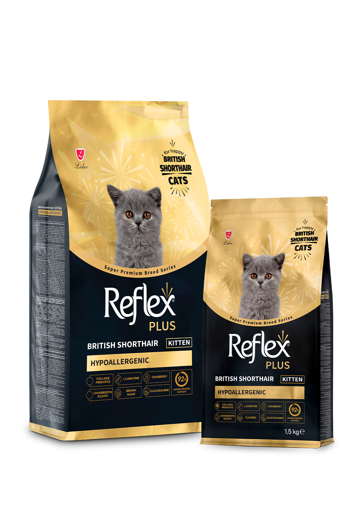 Mancare uscata pentru pisici, REFLEX PLUS British Shorthair Kitten Food HYPOALLERGENIC 1.5KG