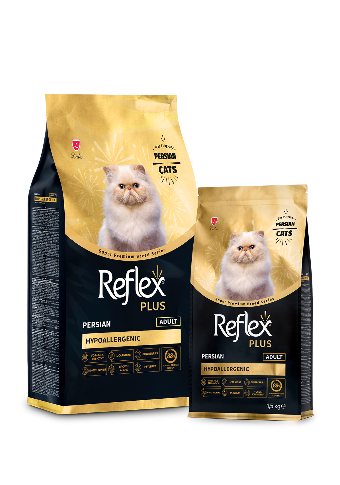 Mancare uscata pentru pisici, REFLEX PLUS Persian Adult Cat Food HYPOALLERGENIC 1.5KG