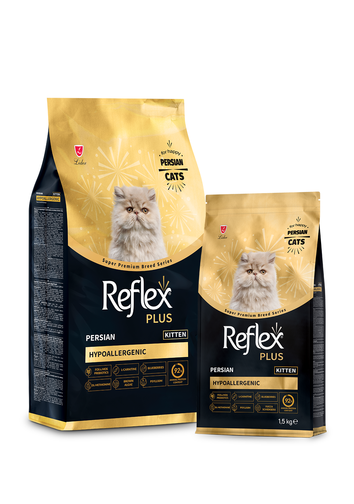 Mancare uscata pentru pisici, REFLEX PLUS Persian Kitten Food HYPOALLERGENIC 1.5KG