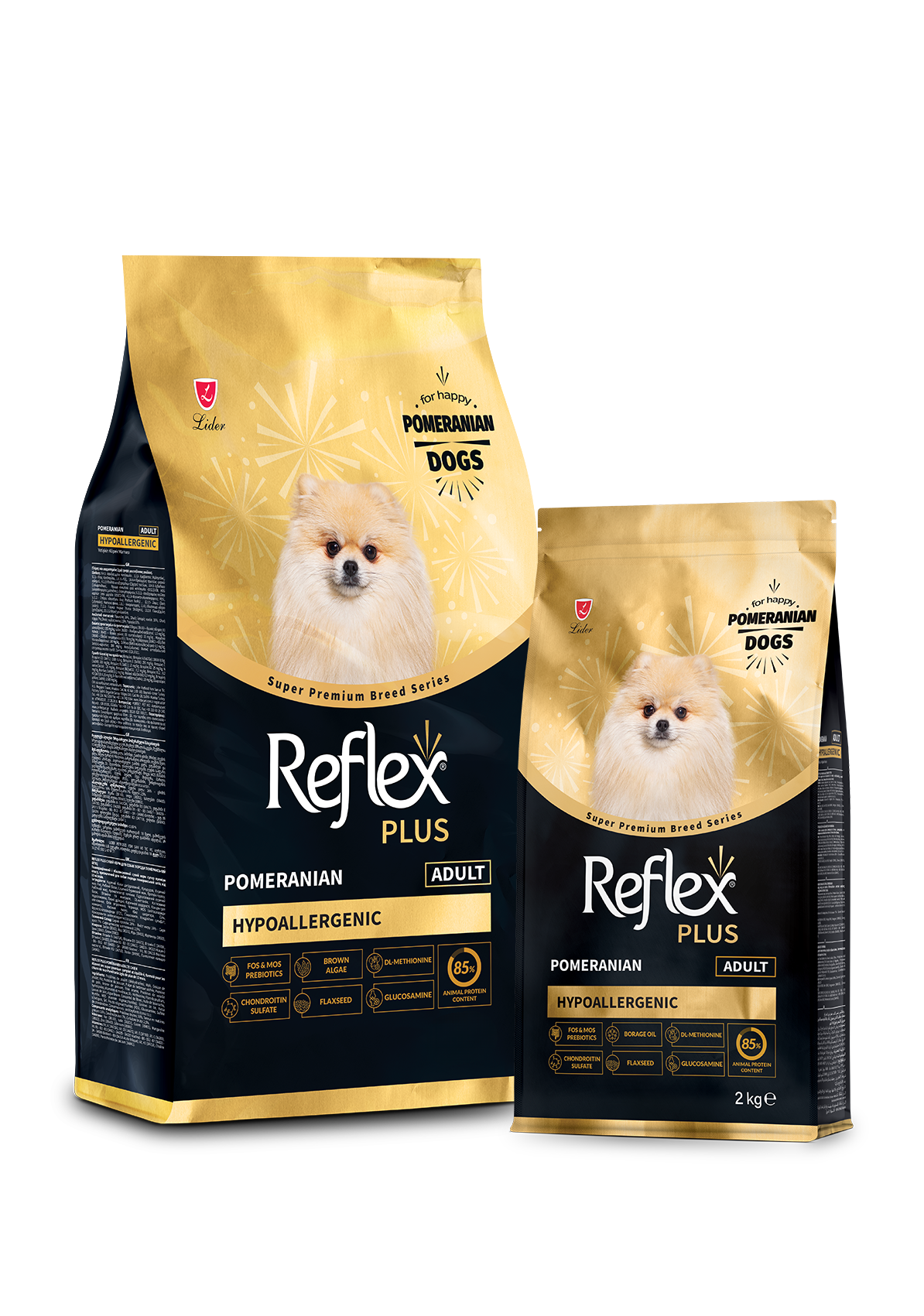 Hrana uscata pentru câini REFLEX PLUS Pomeranian Adult Dog HYPOALLERGENIC 2KG
