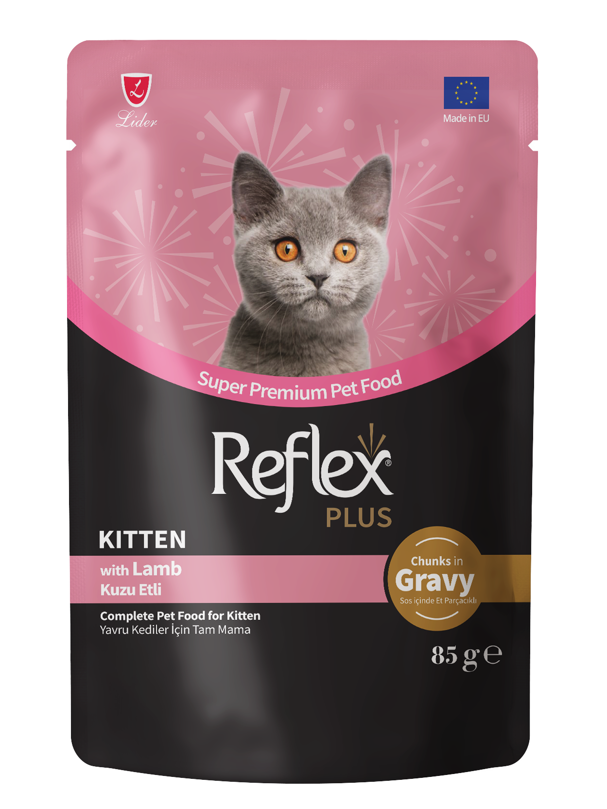 REFLEX PLUS Kitten cu Miel in sos 22 x 85 gr - Hrana umeda super-premium