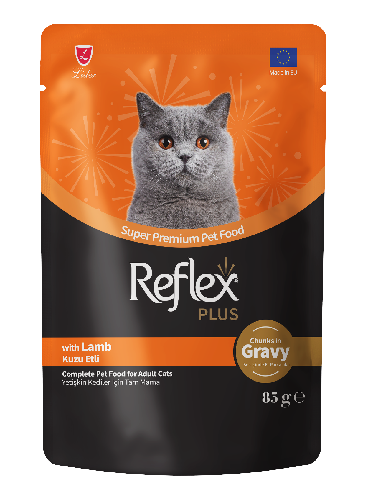 REFLEX PLUS Adult cu Miel in sos 22 x 85 gr - Hrana umeda super-premium