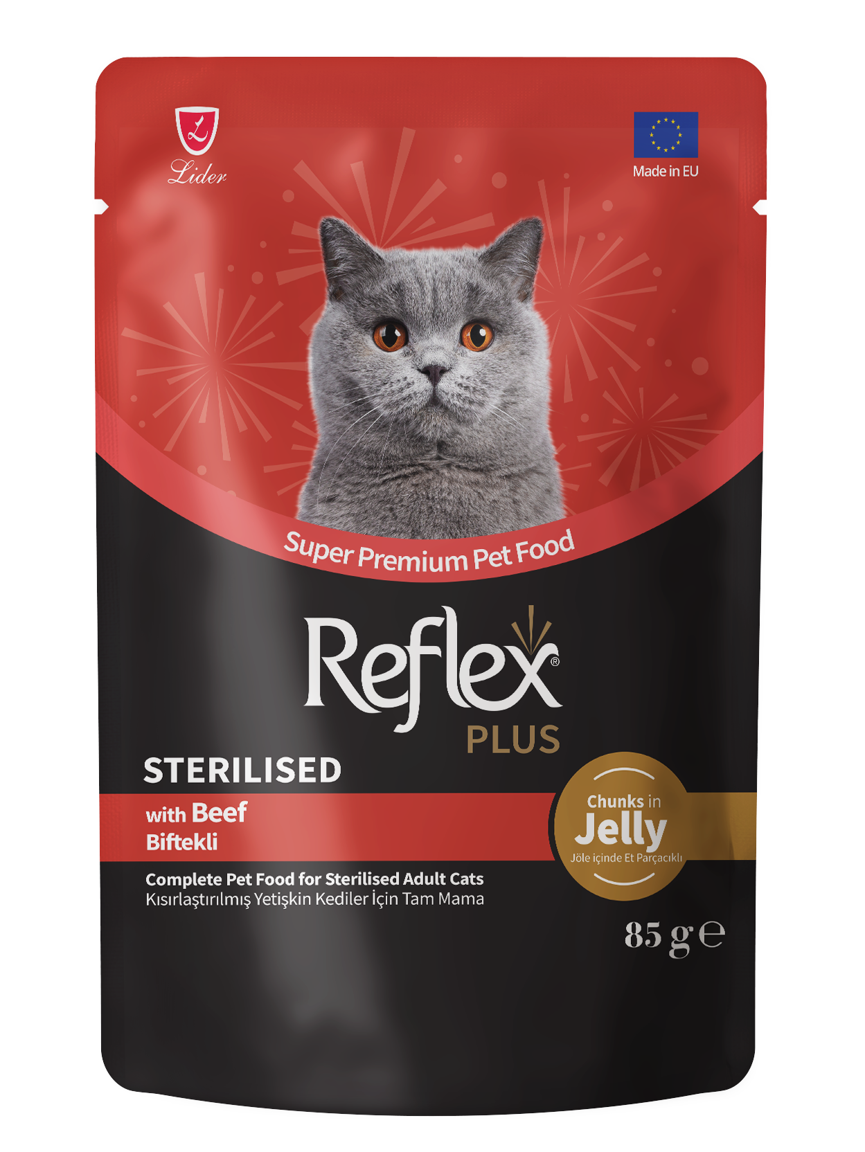 REFLEX PLUS Adult Sterila cu Vita in jeleu 22 x 85 gr - Hrana umeda super-premium