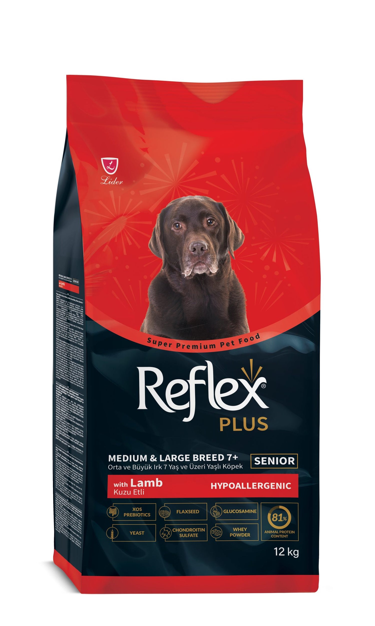 Hrana uscata pentru caini SUPER PREMIUM Reflex Adult Dog Senior HYOPALLERGENIC Lamb And Rice 12kg
