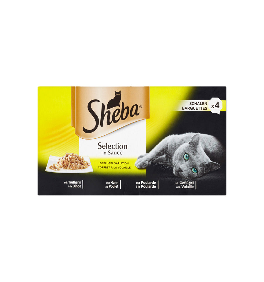 Sheba Selection hrana umeda pentru pisici adulte, cu carne de pasare in sos 4 x 85 g