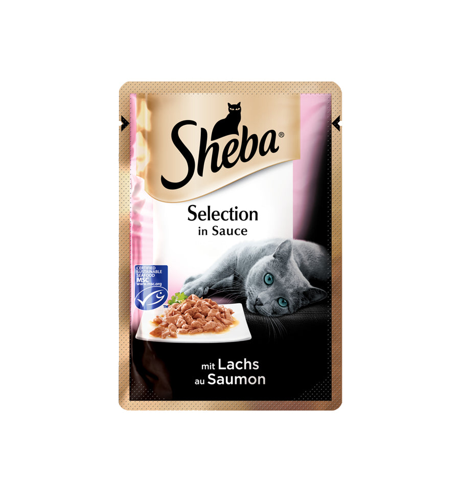 Sheba Selection hrana umeda pentru pisici adulte, cu somon in sos 12 x 85 g
