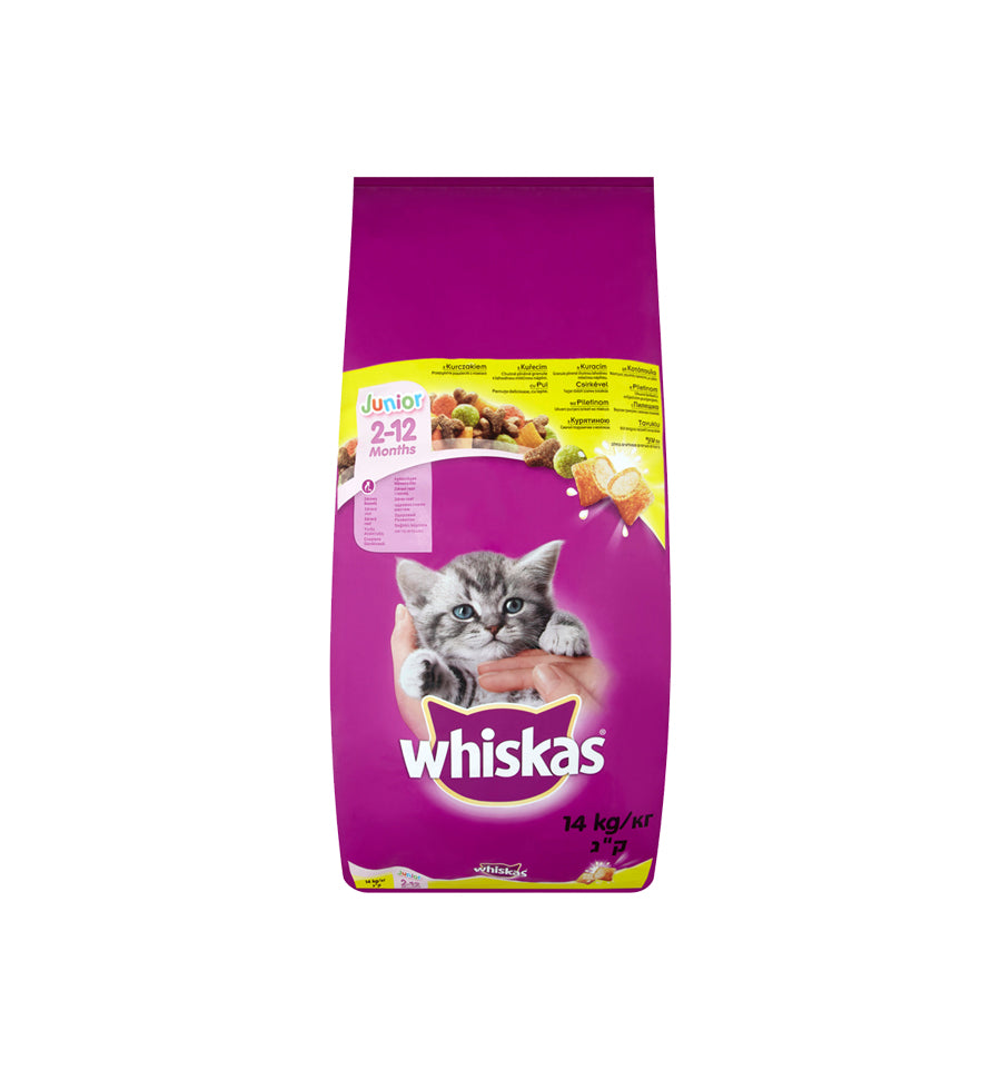 Whiskas mancare uscata cu pui pentru pisici junioare 14 kg