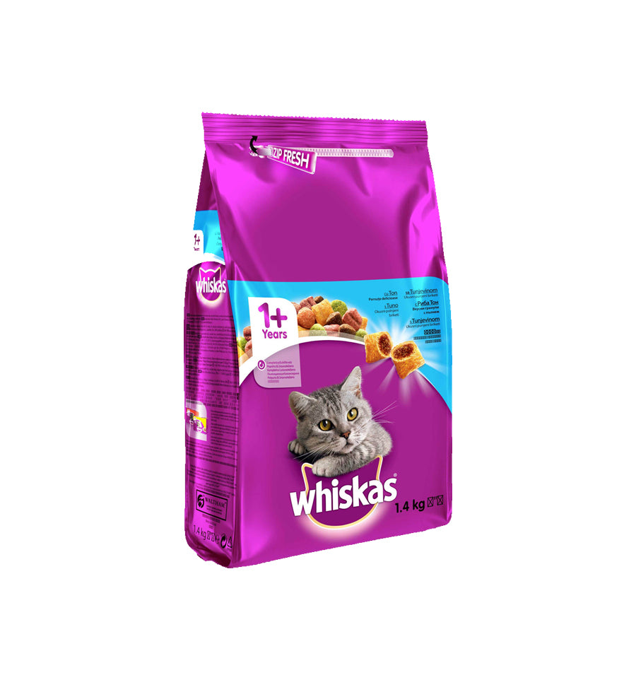 Whiskas hrana uscata cu ton pentru pisici adulte