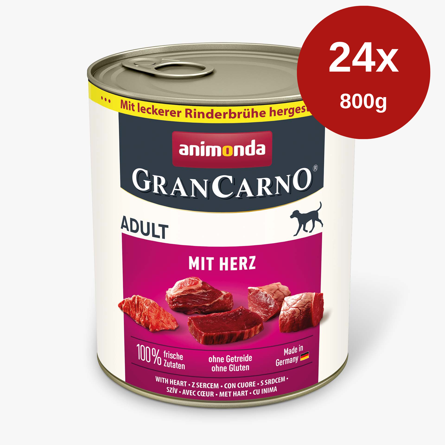 Hrana umeda pentru caini Grancarno Adult Dog Inima 24 x