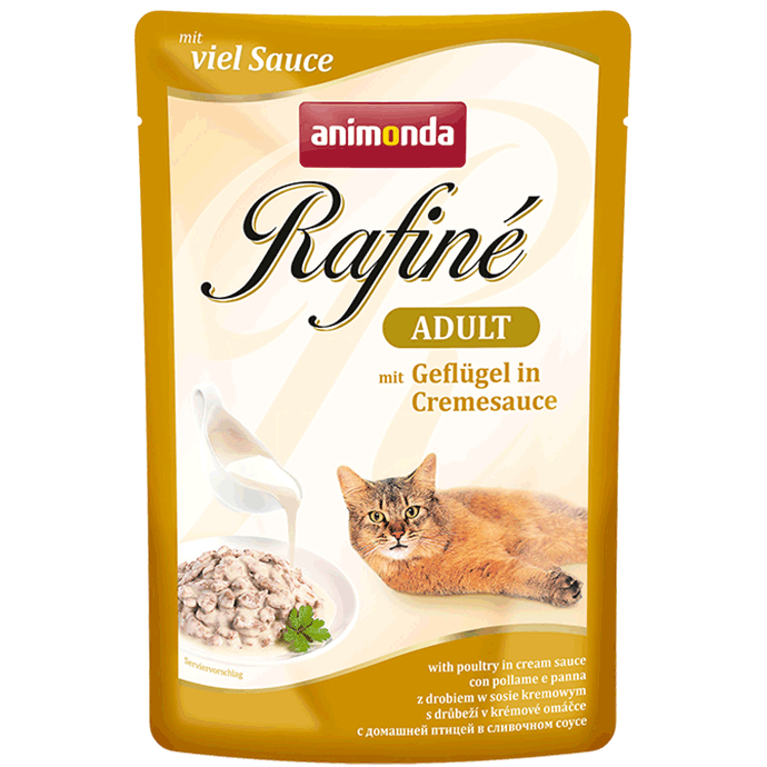 Hrana umeda pentru pisici Rafine Soupe Adult cu Pui in sos de Smantana 100gr