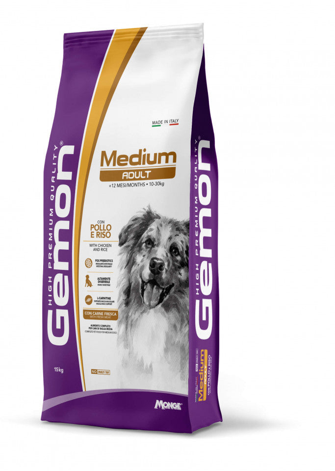 Gemon Adult Medium - Complete Dry Food - Chicken and Rice - 15kg