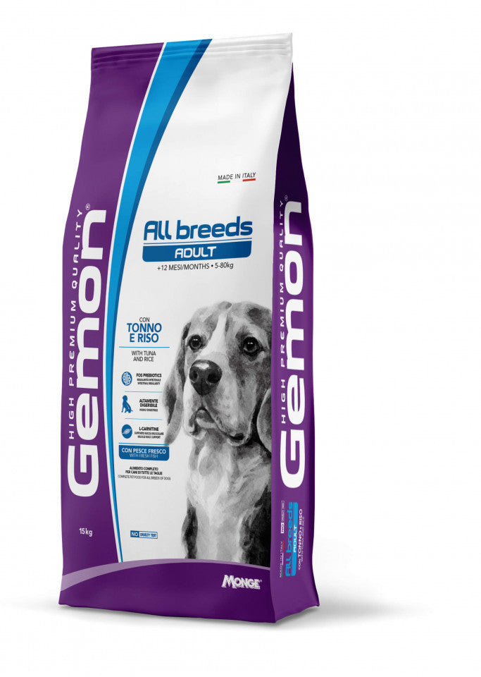 Gemon Adult Medium - Complete Dry Food - Tuna and Rice - 15kg