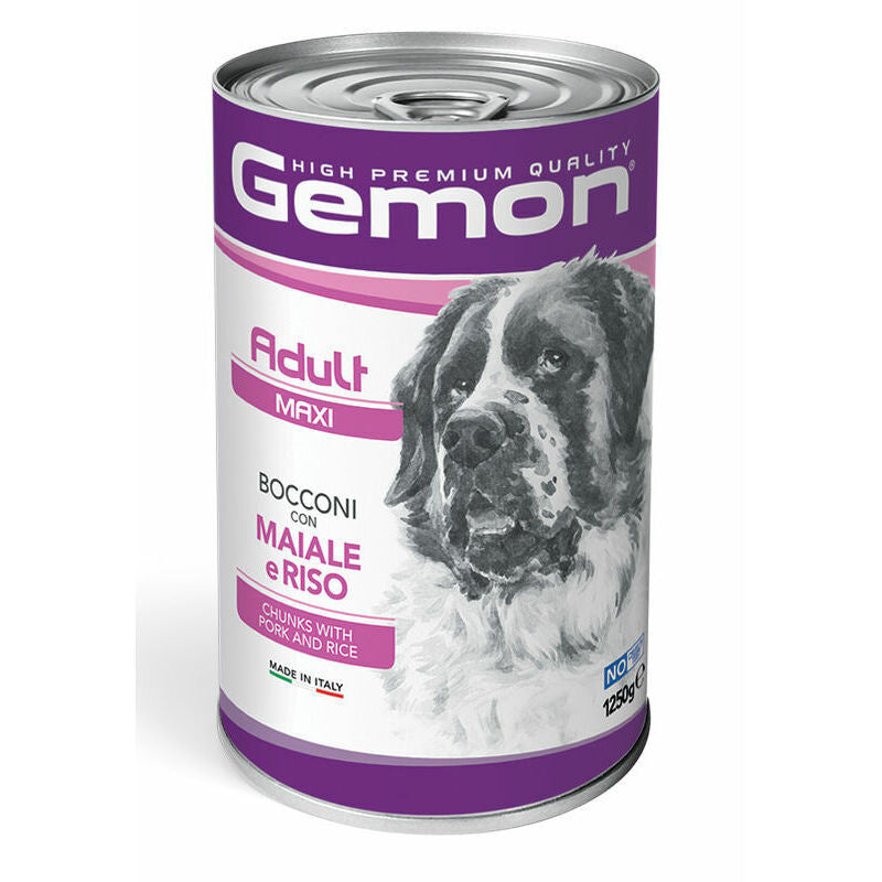 Gemon Chunks Adult Maxi - Hrana umeda completa - Porc si Orez - 1250g