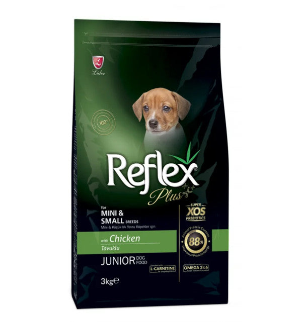 Hrana uscata pentru caini, Reflex Plus Junior Talie Mica cu Pui 3 kg