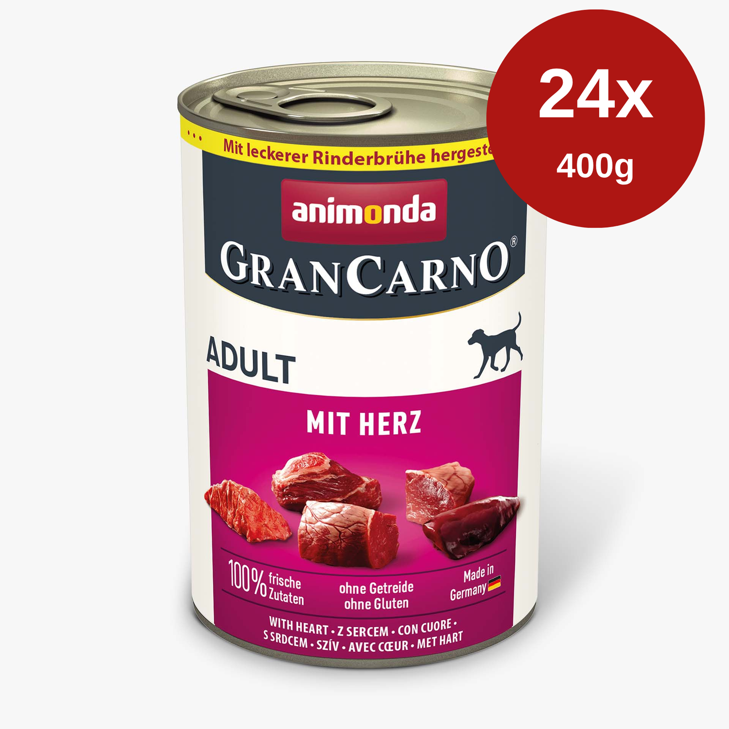 Hrana umeda pentru caini Grancarno Adult Dog Inima 24 x