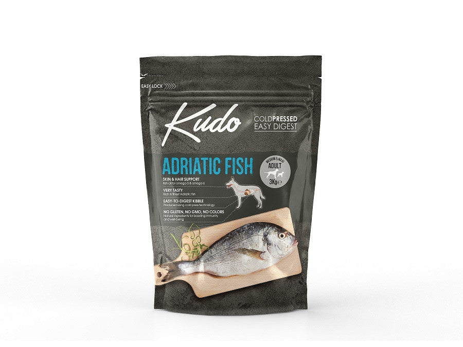 Kudo Adult Mediu-Maxi - Hrana uscata, presata la rece - Peste