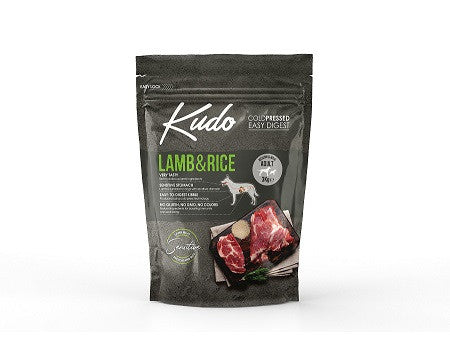 Kudo Adult Mediu-Maxi Sensitive - Hrana uscata, presata la rece - Miel si Orez
