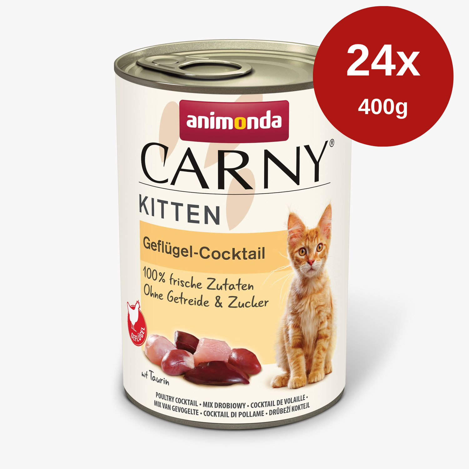 Hrana umeda pentru pisici Carny Kitten, Cocktail Pasare, 24x400g