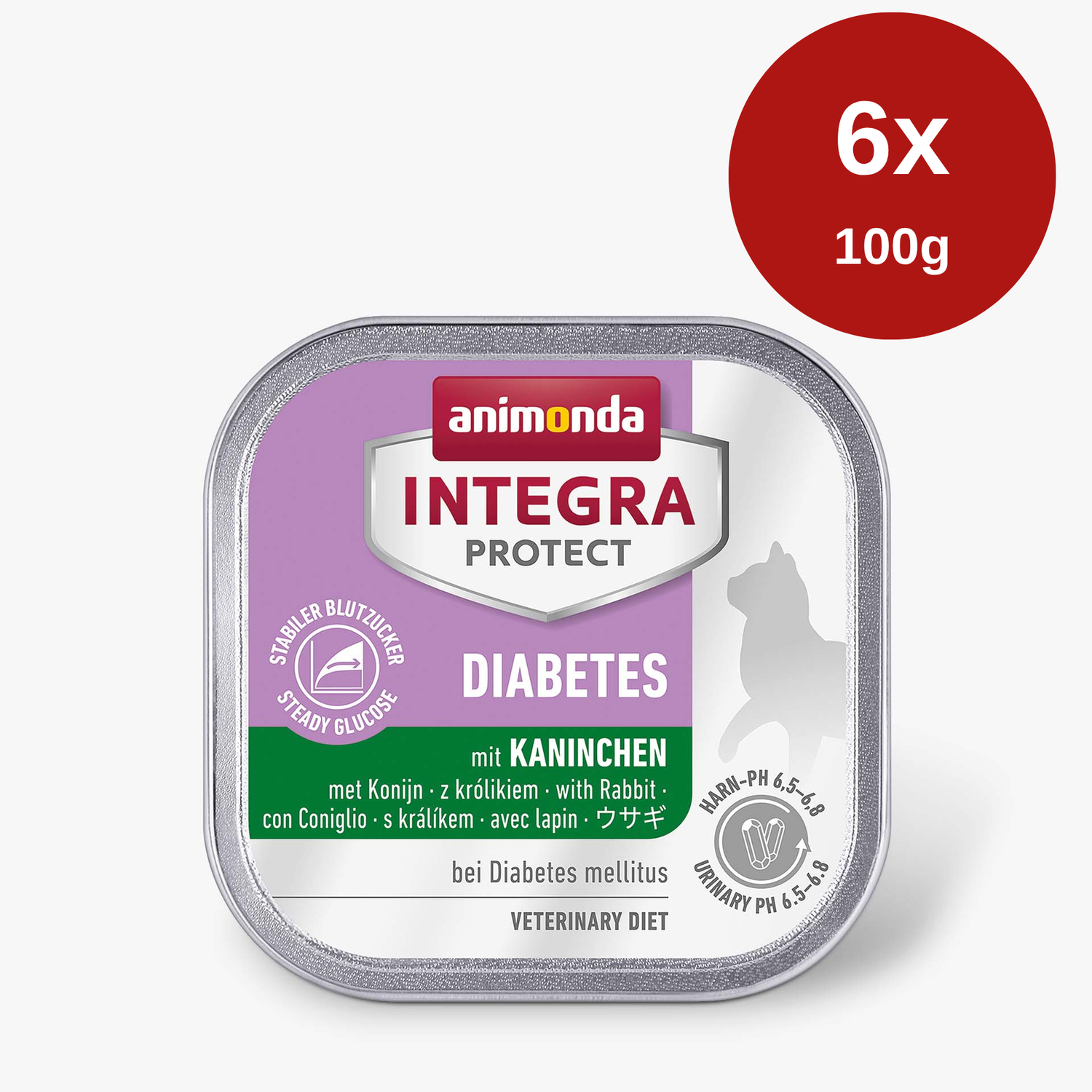 Hrana umeda pentru pisici Integra Protect Diabetic Iepure 6 x100gr