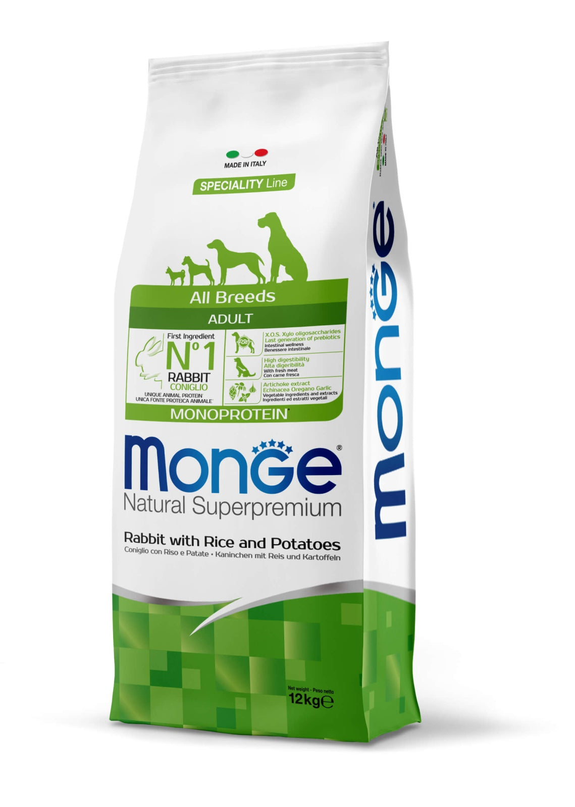 Monge Natural Superpremium Monoprotein Adult All Breeds - Rabbit and Potatoes - 12kg