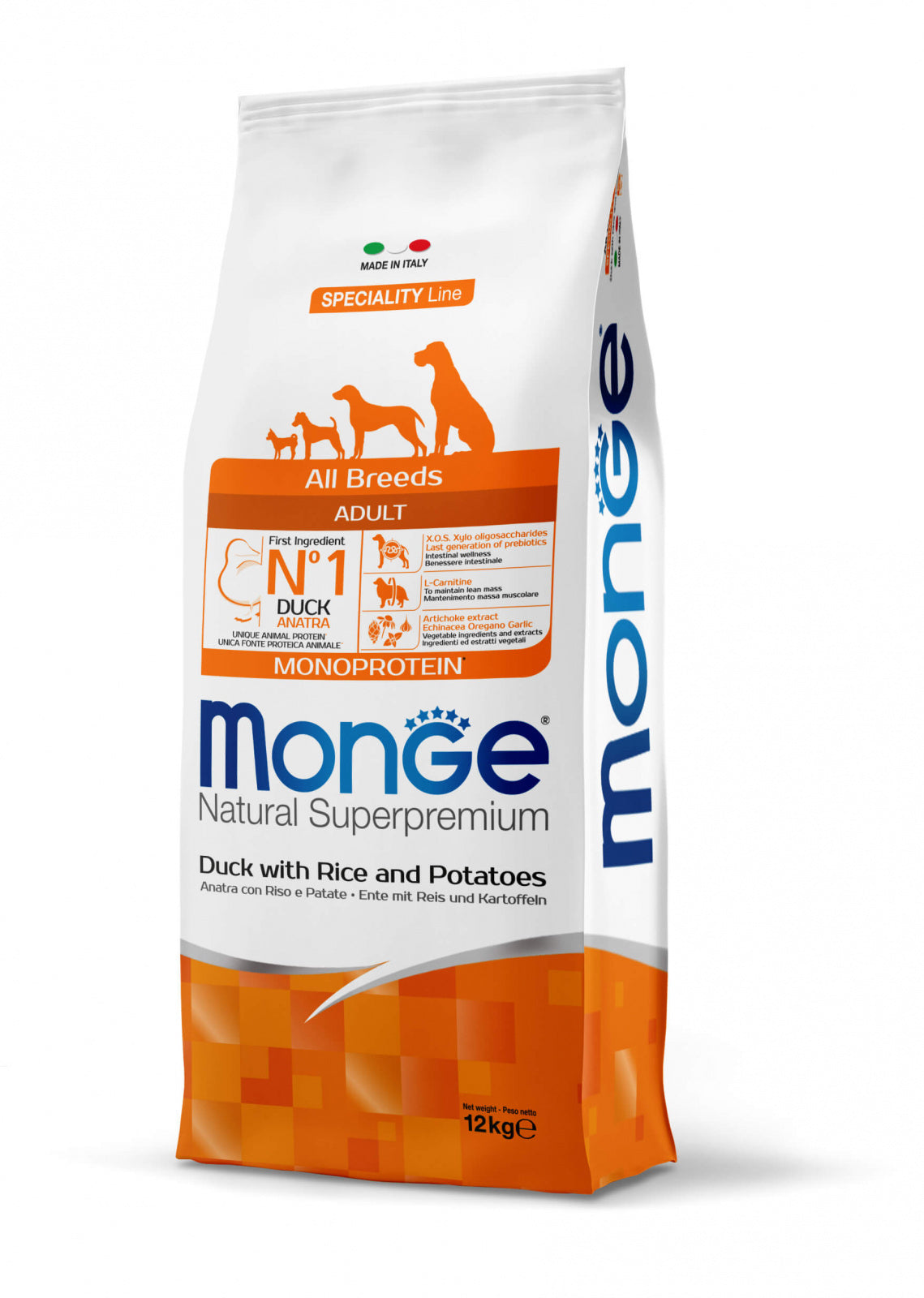 Monge Natural Superpremium Monoprotein Adult All Breeds - Duck and Rice - 12kg