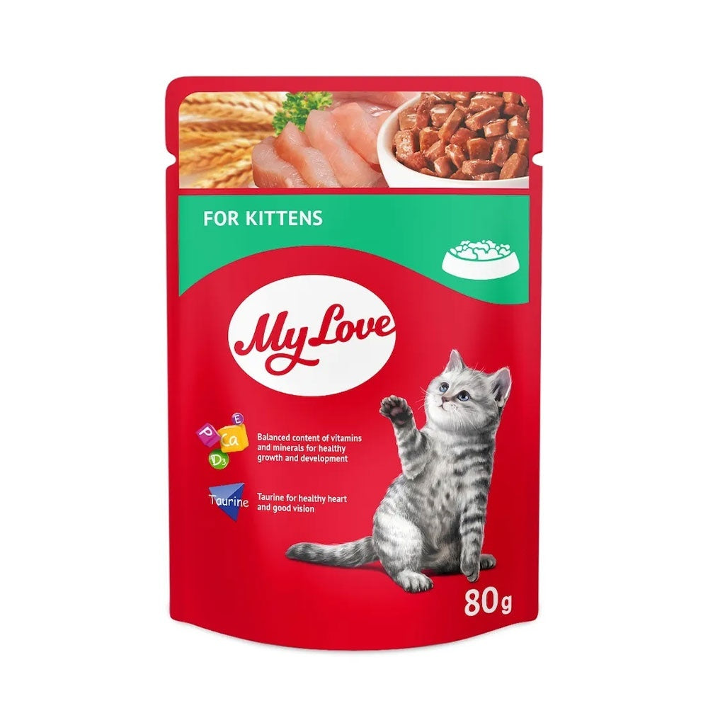My Love Kitten - Hrana umeda completa - Pui - 12 x 80g
