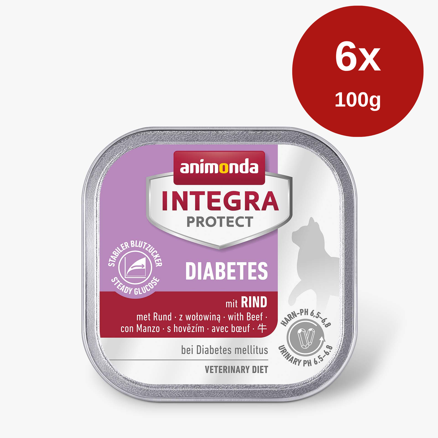 Hrana umeda pentru pisici Integra Protect Diabetic Vita 6 x 100gr