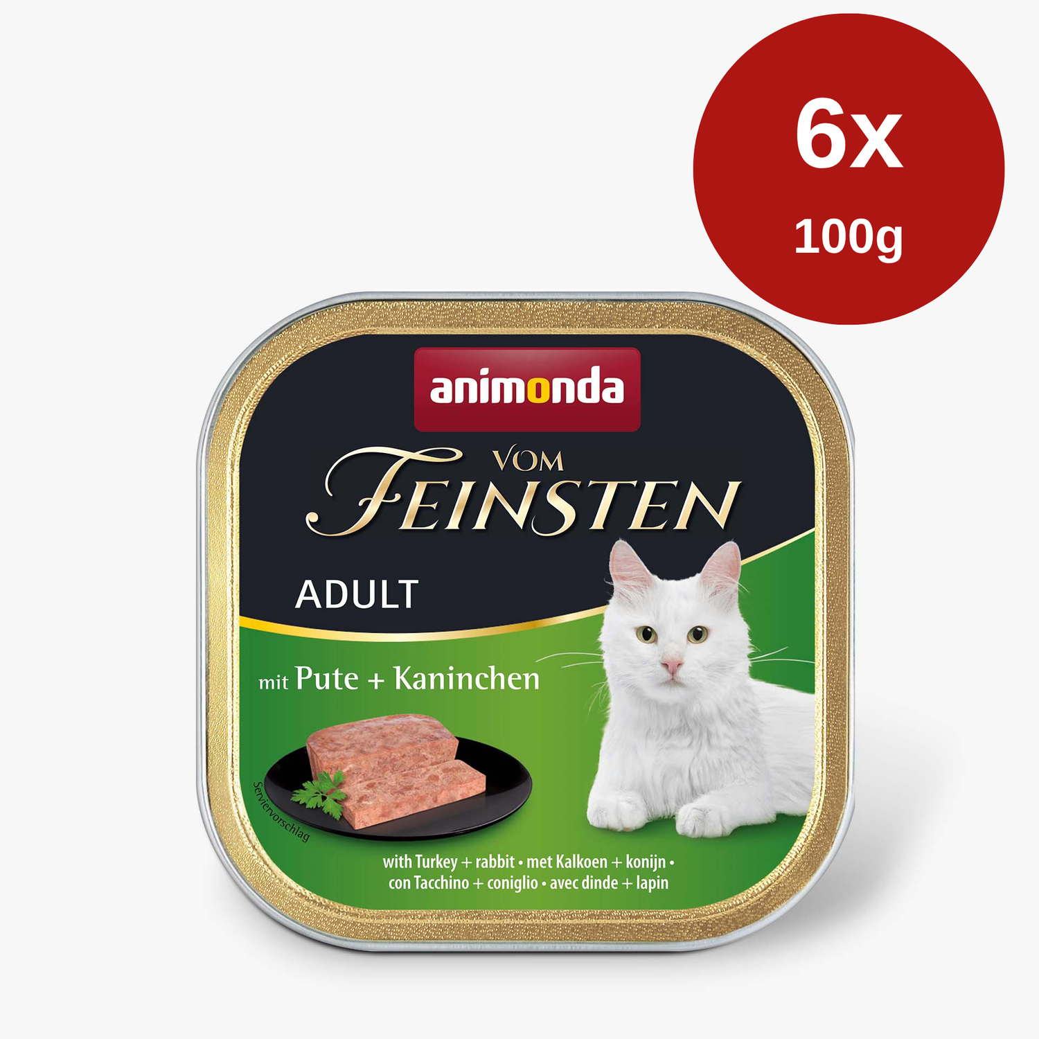 Hrana umeda pentru pisici Vom Feinsten Curcan + Iepure 6 x 100g