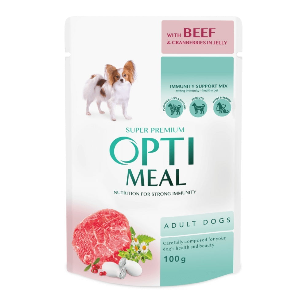Optimeal Adult - Hrana umeda super-premium - Vita si Merisoare - 12 x 100g