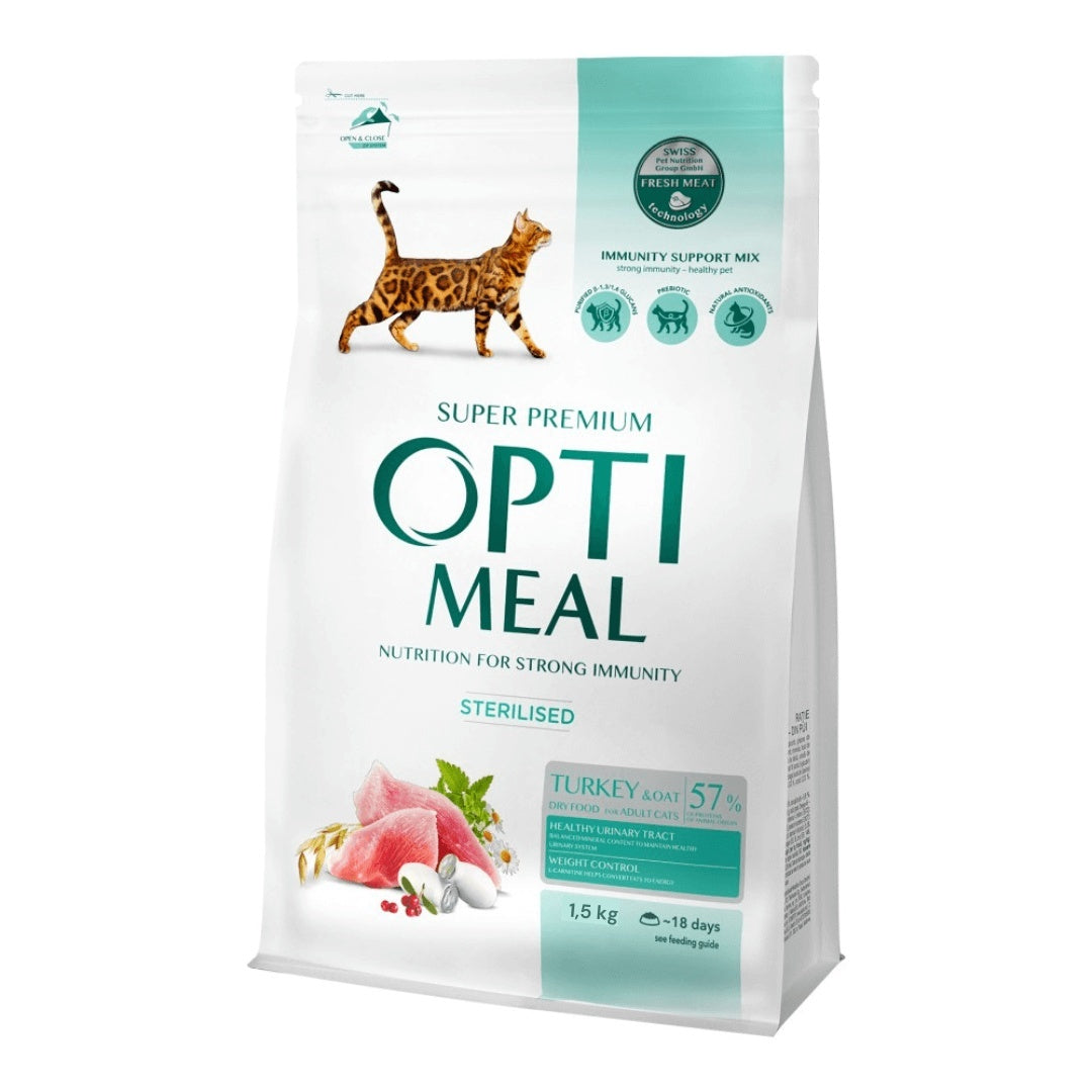Optimeal Cat Sterilised - Hrana uscata super-premium - Curcan si Ovaz