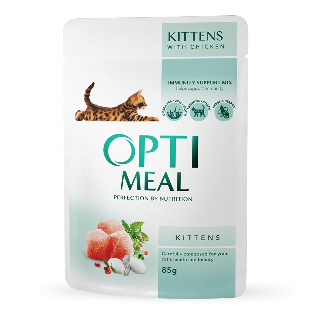 Optimeal Kitten - Hrana umeda super-premium - Pui - 24 x 85g