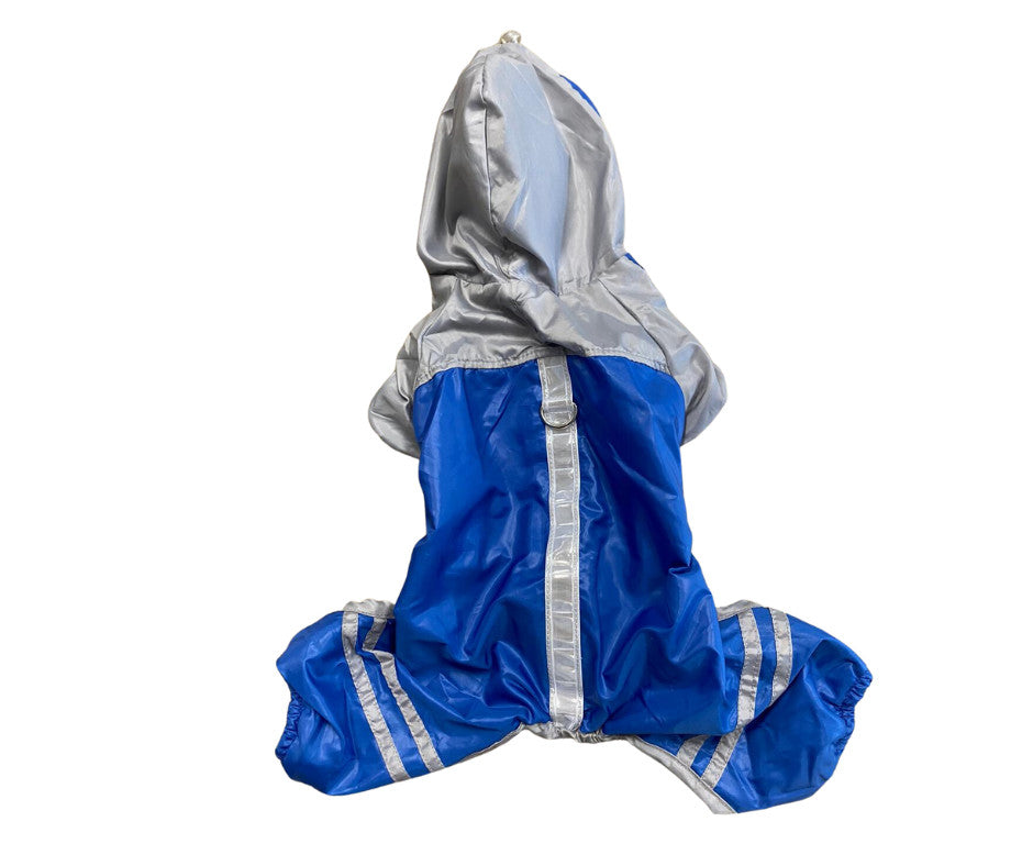 Rain cape, fluorescent stripes - Blue - XS