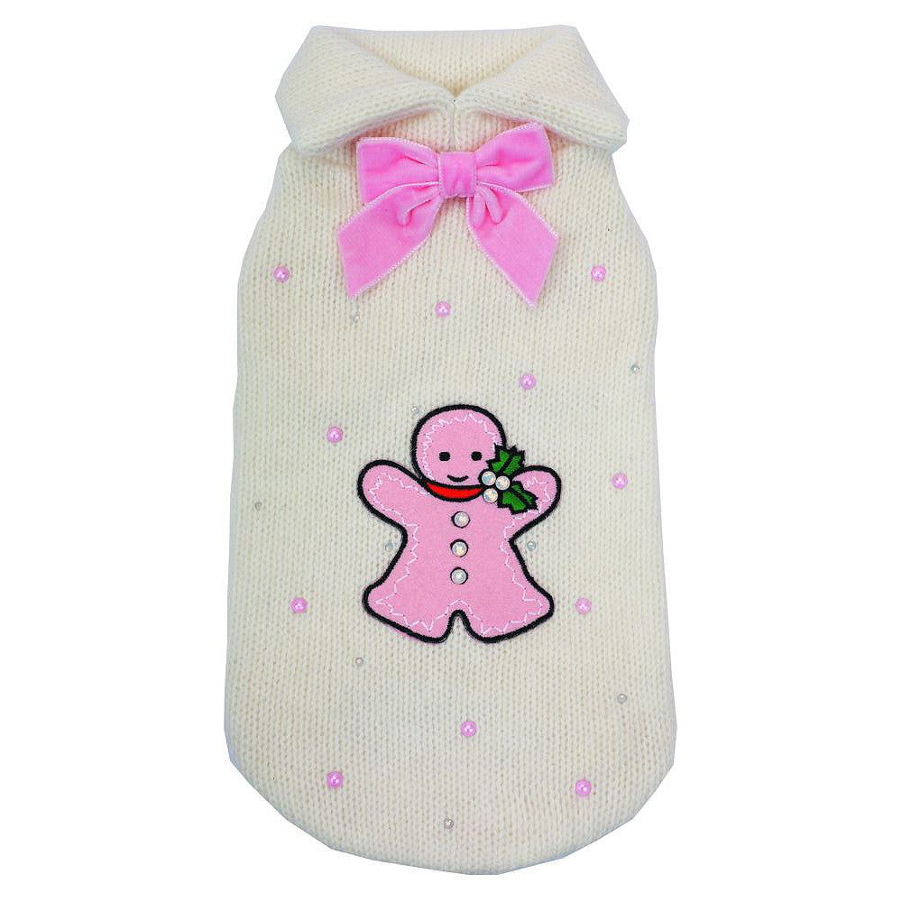 Gingerbread Man Sweater - Pink - XS