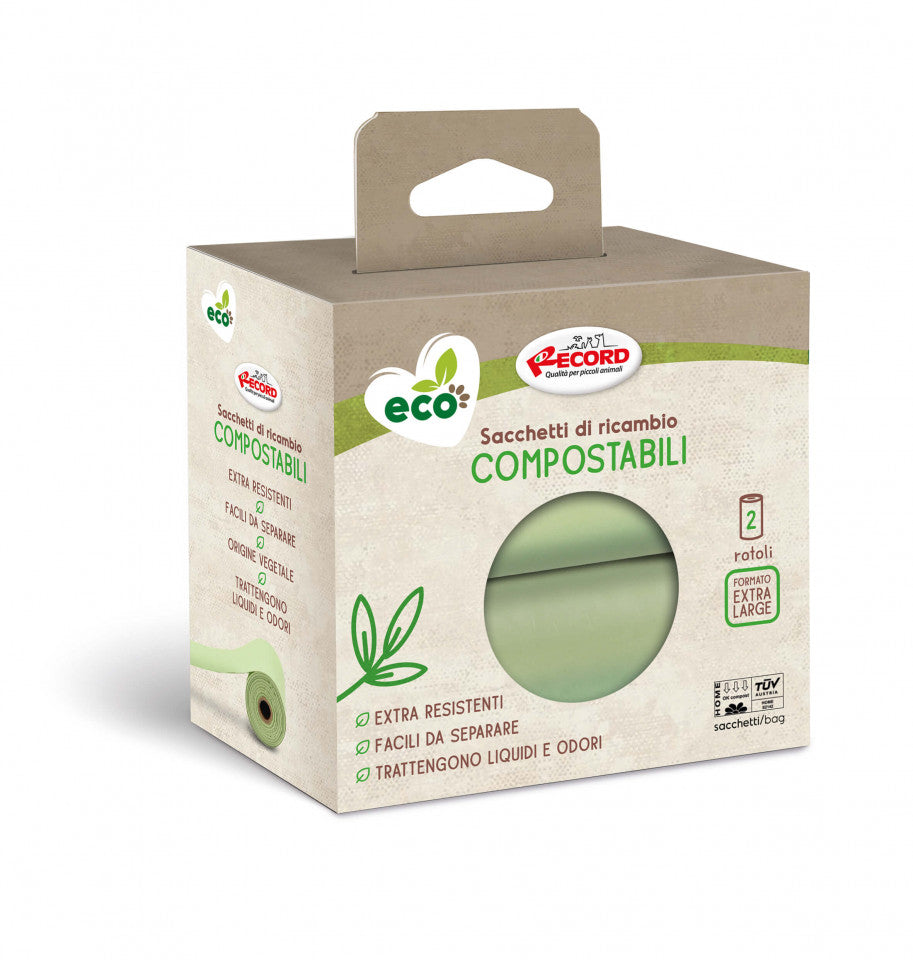 Compostable Dog Poop Bags - 2 rolls x 15 bags - Green