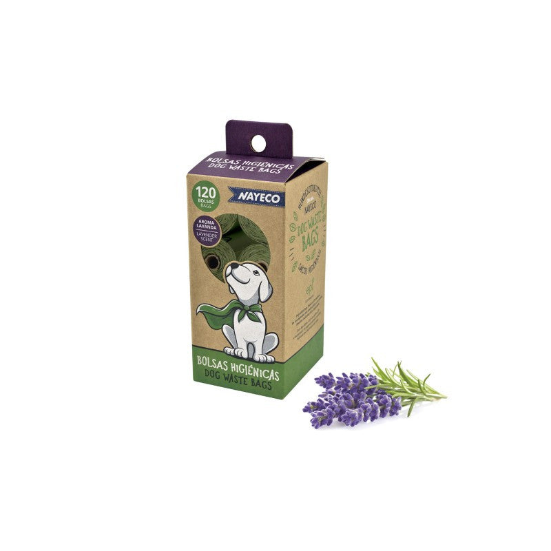 Dog hygiene bags - 8 rolls x 15pcs. - Lavender