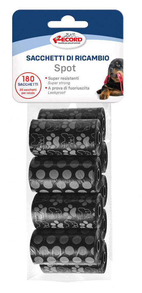 Pungi igienice pentru caini - set 9 role x 20 buc. - Negru