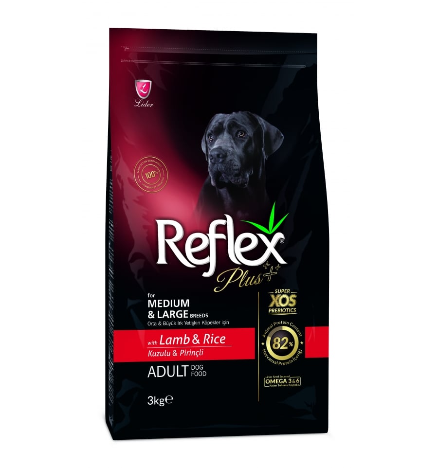 Hrana uscata pentru caini Reflex Plus Adult Dog Miel + Orez 15 kg