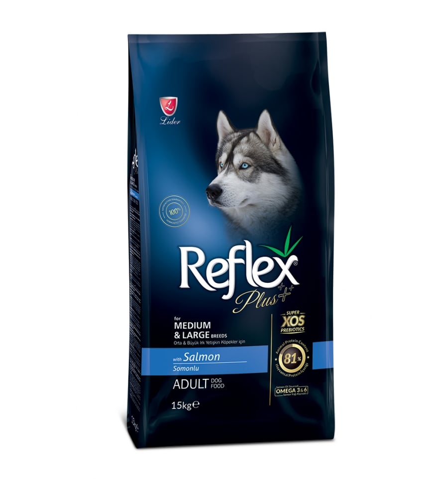Hrana uscata pentru caini Reflex Plus Adult Dog Somon 15 kg