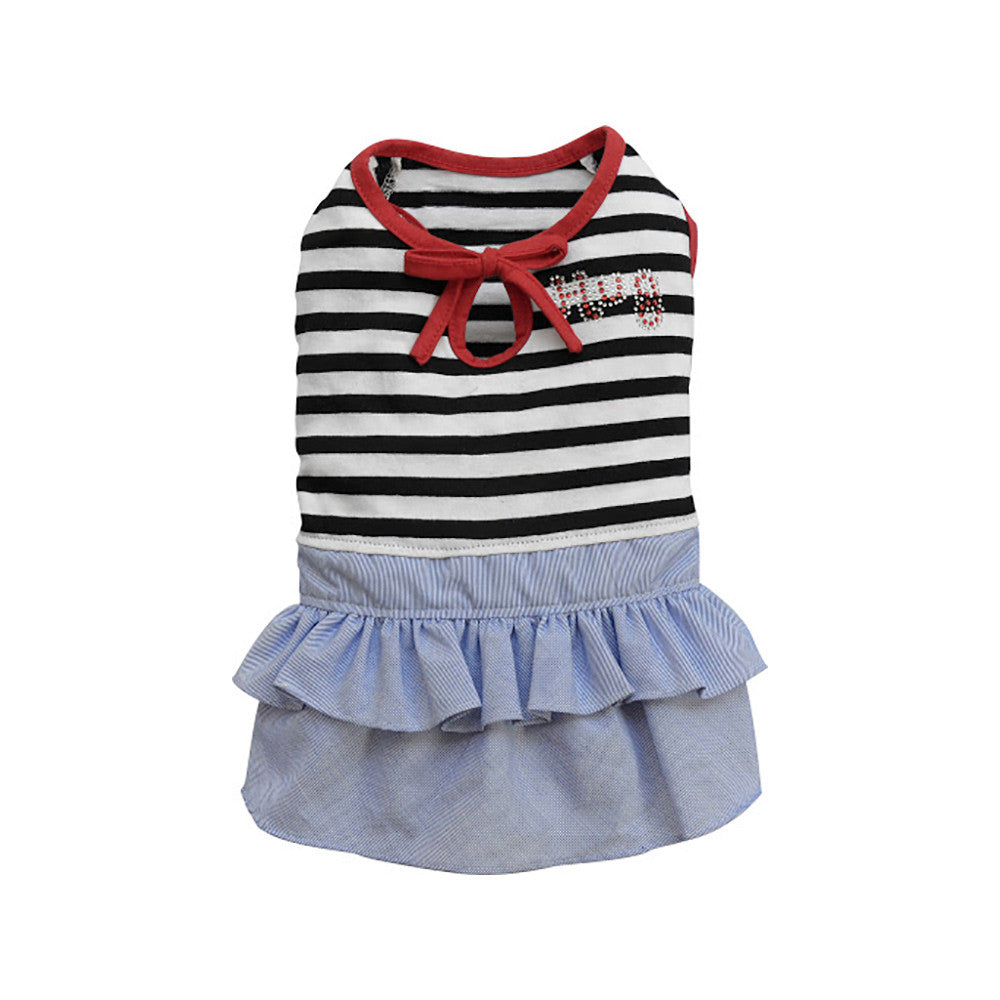 Striped dress white and black - XL