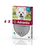 Set 4 pipete antiparazitare Advantix, pentru câini de la 4 kg până la 10 kg