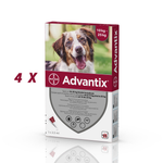 Set 4 pipete antiparazitare Advantix, pentru câini de la 10 kg până la 25 kg