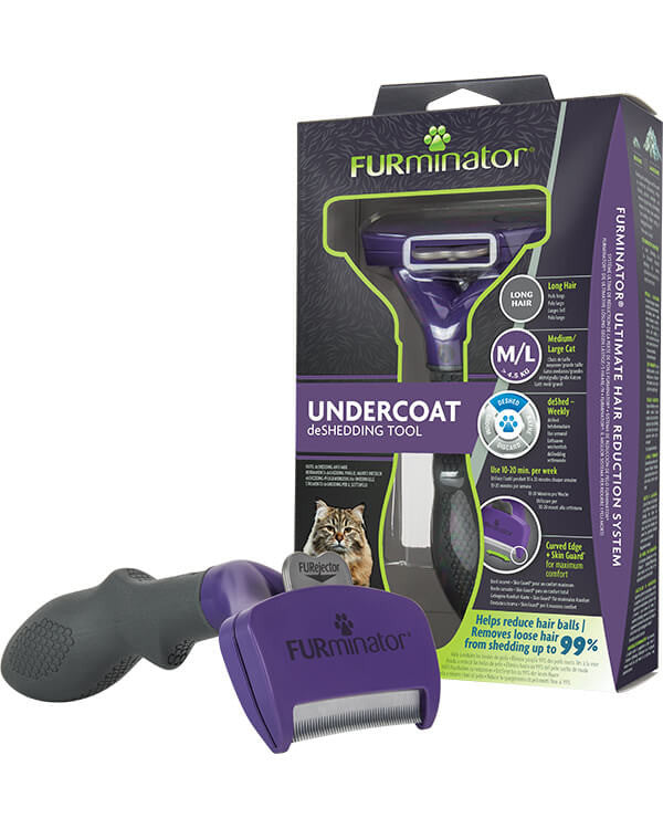 Trimmer profesional Furminator pisici, blana lunga - M-L