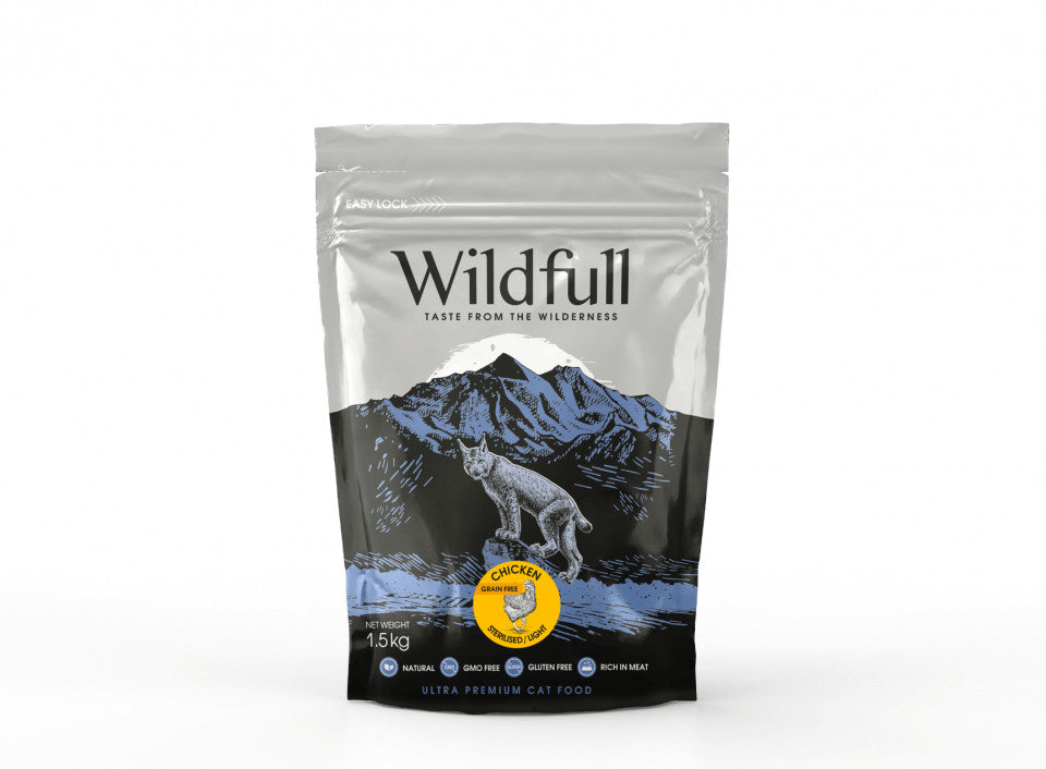 Wildfull Cat Sterilized, Light - Hrana uscata ultra-premium - Pui