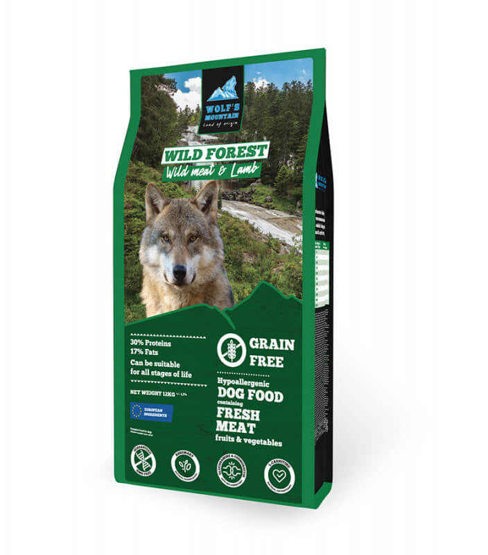 Wolf’s Mountain Wild Forest - Carne de Vanat & Miel si Fructe & Legume - 2kg - Hrana completa super-premium, hipoalergenica