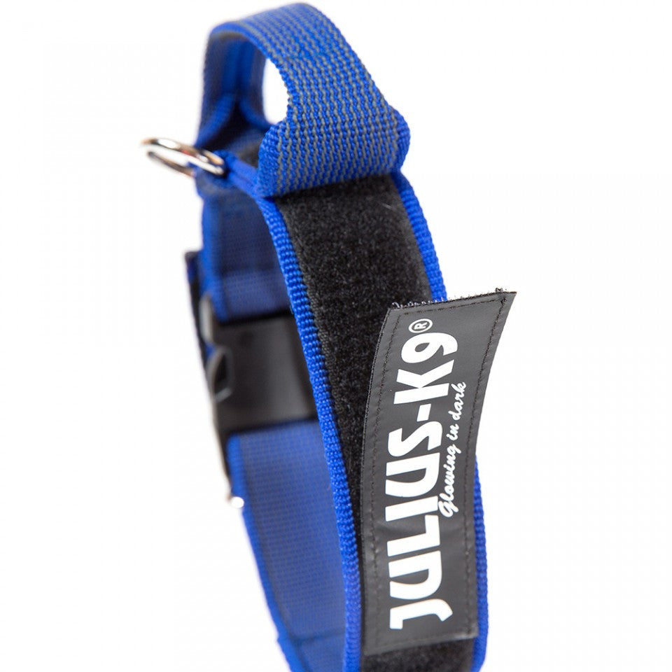 Julius K9 Collar, with Handle, Nylon - 40mm - Blue