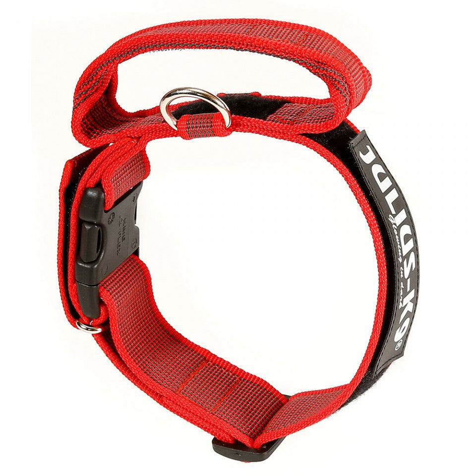 Julius K9 Collar, with handle, nylon - 50mm - Red