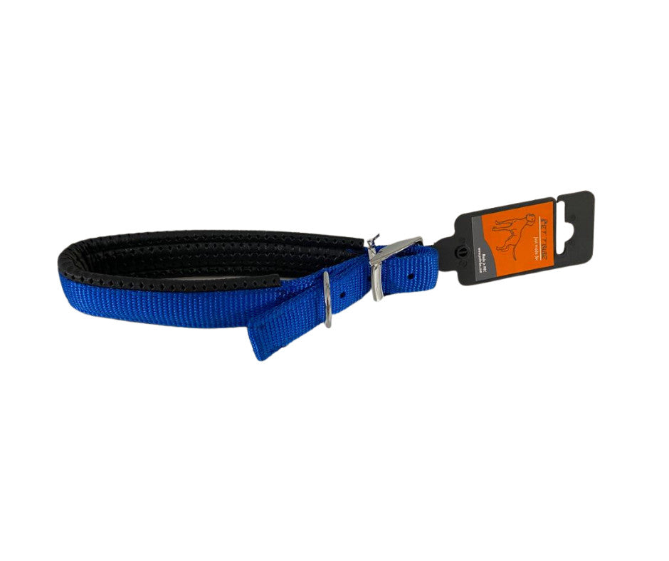 Zgarda nylon captusita - 2cm - Albastru
