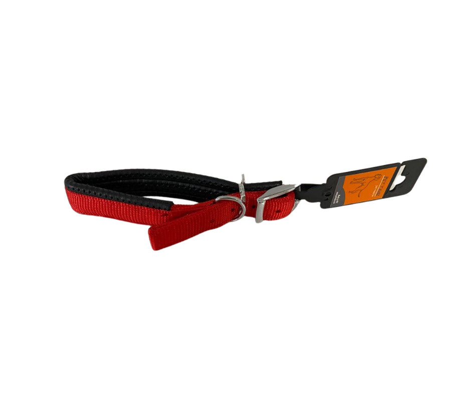 Zgarda nylon captusita - 2cm - Rosu