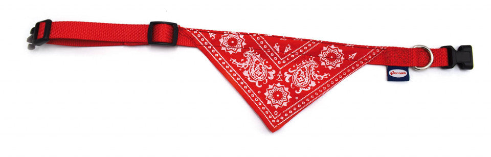 Zgarda nylon, cu bandana - M - Rosu