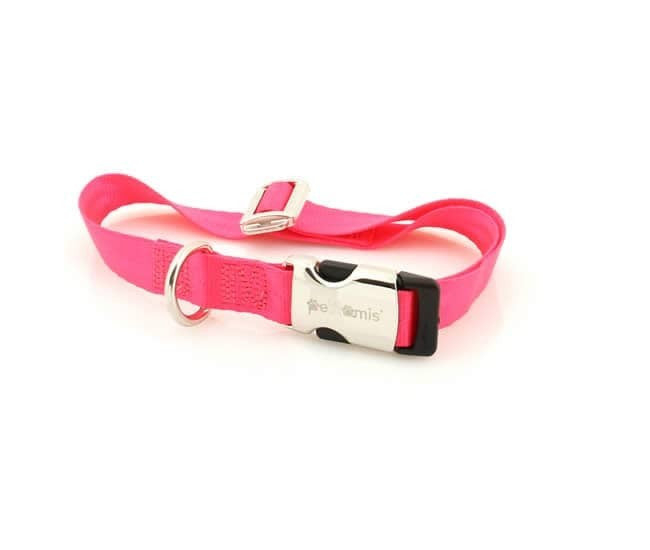 Zgarda nylon Petit Amis - 2cmx35-55cm - Roz